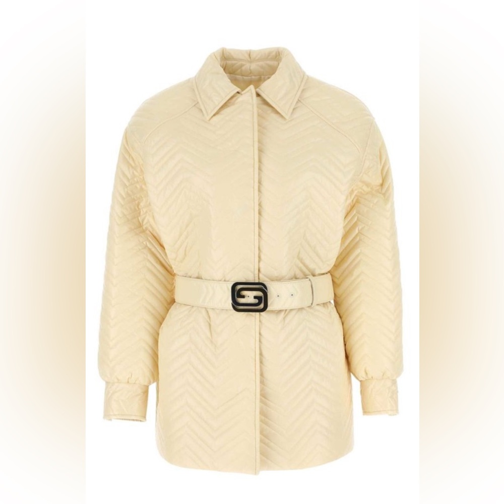 Gucci Chevron Marmont Quilted Belted Jacket